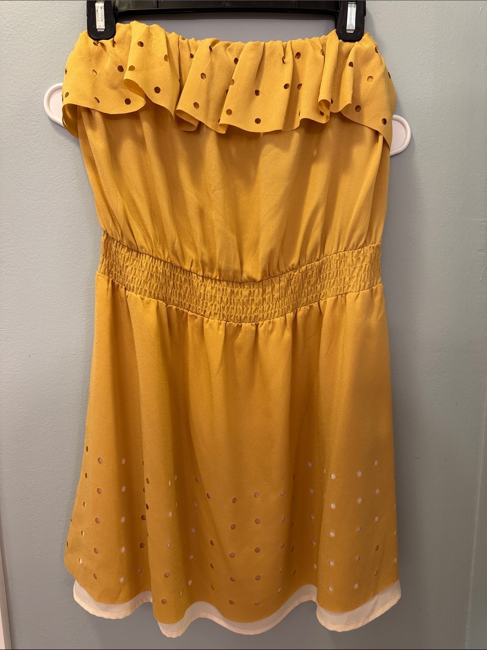 Ya Los Angeles off-the-shoulder MiniDress w/ flirty punch holes